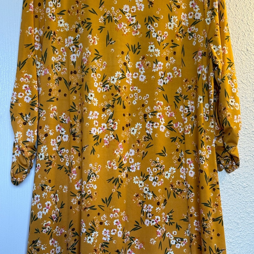 Floral Mustard Yellow Dress